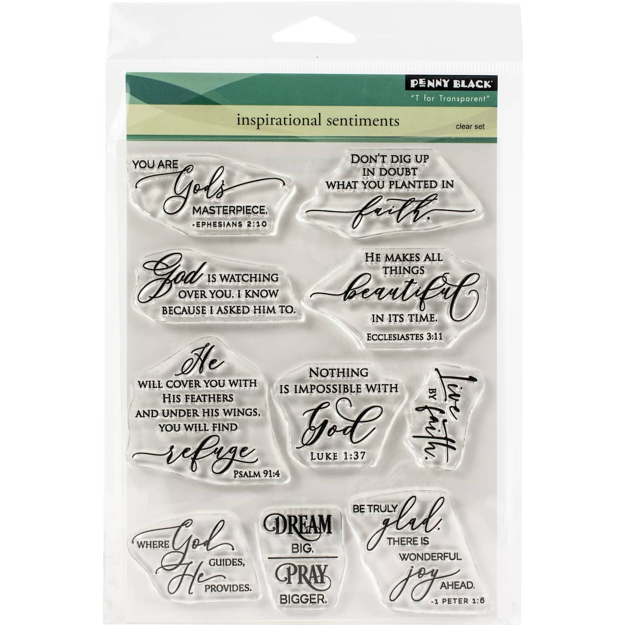 Penny Black Inspirational Sentiments Clear Stamps